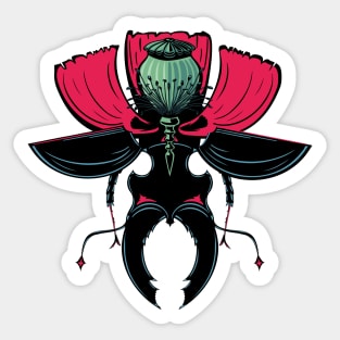 Poppy Flower Bug Sticker